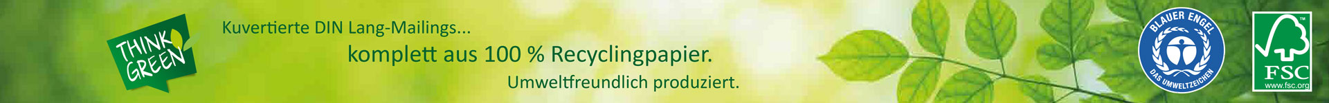 DIN Lang-Recycling-Mailings kuvertiert